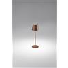 Perenz Illumina Lampada da tavolo ricaricabile a batterie Diva LED 2W 3000K CRI?80 220-240V 50/60Hz 190Lm dimmerabile doppia emissione corten