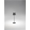 Perenz Illumina Lampada da tavolo ricaricabile a batterie Diva LED 2W 3000K CRI?80 220-240V 50/60Hz 190Lm dimmerabile doppia emissione grigio scuro