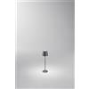 Perenz Illumina Lampada da tavolo MINI DIVA LED 1,5W 140LM 3000K ricaricabile a batterie DIMMERABILE in alluminio GRIGIO SCUROtestina touch dimmerabile