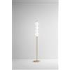 Perenz Illumina Piantana in metallo e vetro trasparente e oro spazzolato Bubbles Interruttore on/off a pedale LED 36W 3000K CRI?80 220-240V 50/60Hz 2880Lm