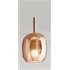 Perenz Illumina Vetro 1 luce attacco E27 Rame Specchiato Rain d.17,5cm rosone acquistabile separatamente