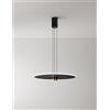 Perenz Illumina Stream Sospensione in metallo e alluminio nero opaco oro spazzolato LED 50W 3000K 3500biemissione