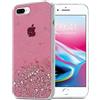 Cadorabo Custodia compatibile con Apple iPhone 7 PLUS / 7S PLUS / 8 PLUS in Rosa con Glitter - Custodia protettiva in silicone TPU con glitter scintillanti - Ultra Slim Back Cover Case
