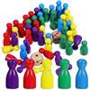 NUOBESTY 50 Pezzi Pedine Multicolori Pedine di Legno Pezzi Gioco Tavolo Pedine Gioco Tavolo con 2 Dadi Marcatori Tavolo Pezzi degli Scacchi per Giochi Tavolo