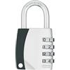 ABUS Lucchetto a Combinazione 155/40 - Lucchetto con Corpo in Fusione di Zinco - Lucchetto Valigia/Armadietto con Codice Numerico Regolabile - Livello di Sicurezza ABUS 4 - Argento