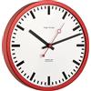 Hermle Bahnhofsuhr 30471-362100 - Orologio al quarzo, colore: Rosso