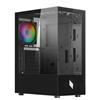 Noua Nexus P100 Case PC Gaming ATX Mid-Tower, Ventola LED ARGB 120mm MB Sync, Pannello Frontale e Laterale in Vetro Temperato Senza Cornice, Nero