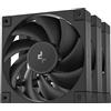 DEEPCOOL Ventola DeepCool FD12 - 120mm, Kit 3 pezzi, Colore Nero