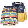 BOBOLI Parka reversibile per bimbo in colore senape e blu con stampa in cotone 301150 KIWI