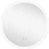 kleankin Specchio Bagno con Luci LED Regolabili, Controllo Touch e Design Antiappannamento, Ø60 cm