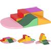 HOMCOM Set Costruzioni Morbide per Bambini 1-3 Anni da 6 Pezzi in PU ed EPE Multicolore