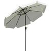 Outsunny Ombrellone Rotondo Inclinabile con Manovella, in Alluminio, Metallo e Poliestere, Ø266x248.5 cm, Bianco Crema