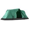 Outsunny Tenda da Campeggio 4 Posti Idrorepellente con Protezione UV, Pali in Fibra di Vetro, 4.55x2.3x1.8 m, Verde