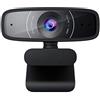 ASUS USB camera with 1080p 30 fps recording, beamforming microphone for better live-streaming video and audio quality, and adjustable clip that fits various devices