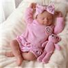 JIZHI Bambole Reborn Femmina - Bambola Realistica da 20 Pollici con Corpo Morbido, Bambole Neonata con Vestito e Accessori Completi per Bambine e Bambini di 3 4 5 6 7 8 9 10