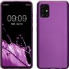 kwmobile Custodia Compatibile con Samsung Galaxy A51 Cover - Back Case Morbida - Protezione in Silicone TPU Effetto Metallizzato viola metallizzato