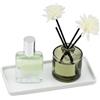 YoHyien Vassoio Bagno Portaoggetti in Ceramica, Organizer per Vassoio Bianco Rettangolare, Decorativo Svuotatasche Moderno per Profumi, Sapone, Candele, Cucina (S)