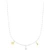 amor Collana con Ciondolo Collana da Donna in Argento Sterling 925, con vetro, 42+3 cm, grigio, in confezione regalo, 2039275