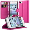 Cadorabo Custodia Libro per Apple iPhone 5 / iPhone 5S / iPhone SE in ROSA VIVO - con Vani di Carte, Funzione Stand e Chiusura Magnetica - Portafoglio Cover Case Wallet Book Etui Protezione