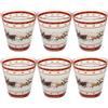 Namai Casa Set 6 Bicchieri Natalizi- Bicchieri Acqua Vetro- 27CL- Bicchieri Colorati Acqua (SLITTA)