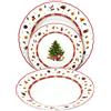 Namai Casa Servizio Piatti Natalizi 18 Pezzi, 6 Fondi 6 Piani 6 Piccoli dedicato(ALBERO)