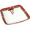 Namai Casa Piatto Quadrato Natalizio 18cm - Svuotatasche di Natale in Porcellana (FIOCCO)