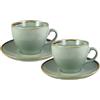 Namai Casa Set 2 Tazze Colazione con Piattino - Tazze tè - Acquamarina