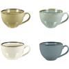 Namai Casa Set 4 Tazze Colazione, Tazza da The Tazze Latte Grandi 4 Colori 450ml