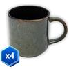 Namai Casa Set Tazze Colazione - 350 ML - Porcellana - Adatte in Lavastoviglie e Microonde - Space Set 4 Tazze