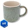 Namai Casa Set Tazze Colazione - 350 ML - Porcellana - Adatte in Lavastoviglie e Microonde - Acqua Set 4 Tazze