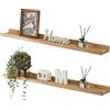GIEANOO - Set di 2 mensole flottanti da parete in rovere massiccia, design rustico con cornice, per radiatore e esposizione murale, per soggiorno, cucina, camera da letto (50 x 10 cm)