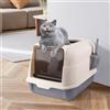 OHMG Lettiera per gatti, completamente chiusa, con coperchio, tipo di cassetto, deodorante, Cat Litter Box grande, pieghevole, con paletta in plastica, per gatti fino a 15 kg