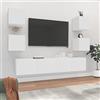 IKAYAA Set Mobile TV 6 pz Set di Mobili Porta TV Mobile TV a Parete Mobile TV Sospeso Parete Attrezzata Soggiorno Mobile Soggiorno Moderno-Bianco-6 pz