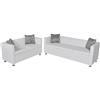 IKAYAA Divano Moderno 2/3 Posti in Similpelle Con Cuscini per Soggiorno/Camera da Letto/Ufficio - Bianco - 2 Posti + 3 Posti