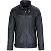 URBAN 5884 Giacca Pelle Uomo SKIMO, Giubbotto in Vera Pelle Ovina in Stile Biker con 8 Tasche, Lavorazione Artigianale, Morbido e Resistente, Nero, 3XL