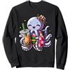 Octopus Drinking Japanese Boba Tea Anima Polpo Bubble Boba Tea Anime Carino Kawaii Felpa