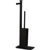 Colombo Design Piantana Units B9107SNM NERO MATT Sinistra Con Porta Rotolo e Porta Scopino