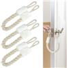 Kigift 3 Pezzi Corda Fermaporta di Sicurezza, 60cm Fermaporta Bambini Sicurezza in Cotone, Paracolpi da Maniglia per Porte e Animali Domestici (Bianco)