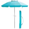 COSTWAY Ombrellone da Spiaggia 198 cm, Ombrello Parasole da Esterno con Palo Inclinabile in Alluminio, Ombrellone Portatile con Borsa di Trasporto, Anti UV 50+, 8 Stecche (Blu)