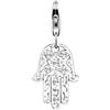 Nenalina Ciondolo a forma di mano di Hamsa in argento Sterling 925 per donna, con cristalli bianchi, adatto per tutti i comuni braccialetti e i braccialetti con charm, colore argento