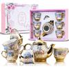LUCYLANKER Set da Tè in Ceramica in Stile Europeo, Comprendente 1 Teiera, 6 Tazze da Tè, Set da Tè in Stile Europeo Unico per Gli Amanti Del Tè E Le Famiglie (Stile 3)