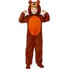 amscan-9908809 Animale Costume da Tutina con Stampa Orso, età 8-10, Marrone, 8/10 anni, 9908809