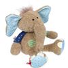 Sigikid 42962 - Peluche elefante blu patchwork Sweety per giocare e coccolare in morbido mix di materiali per neonati e bambini, ragazzi e ragazze da 0 a 8 anni, multicolore, elefante 26 cm