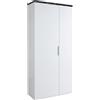 Composad | Armadio Multiuso della Linea MUNDI con 2 Ante e 6 Ripiani, Mobile Armadio, Mobile ingresso, (LxAxP) 82,30x189,60x35,20 cm, Bianco laccato e Marmo Zebrato, Made in Italy