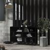 Lalfkkii Credenza Cucina Mobile Soggiorno Sideboard Credenza da Pranzo Mobile Dispensa Nero 103,5x35x70 CM