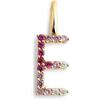 SINGULARU - Charm Letter Spark Sakura. Iniziale in Argento Sterling con Finitura Placcata Oro 18Kt e Zirconi. Gioielli da Donna. Lettera E