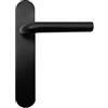 Micel - 05756 - Set di maniglia per porta con piastra ad angolo curvo e maniglia in acciaio inox, colore: nero, 225 x 138 x 66 mm