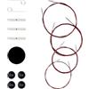 Ruidi Set di 4 cavi intercambiabili per ferri circolari intercambiabili Ruidi (Rosso Scuro, 38cm, 58cm, 78cm, 98cm)