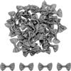 QUARKZMAN 50pz Papillon Grigi 1.5 x 1 Mini Fiocco per Realizzare Piccoli Fiocchi di Raso Sfusi per Cucito Fai da Te, Scrapbooking, Regalo di Nozze, Decorazione per La Casa