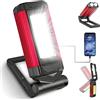 SPORWAY Lampada da Lavoro LED Ricaricabile Lampada di Ispezione Impermeabile IPX6 Torcia Pieghevole Portatile con Base Magnetica e Gancio per Auto Campeggio Officina Home e di Emergenza Uso
